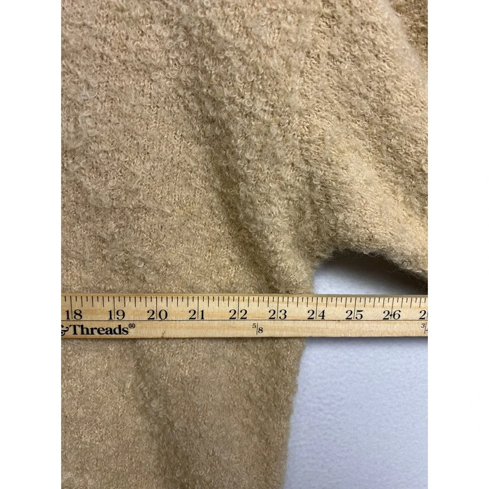Cozy Gorpcore Aerie Womens Size M Tan Bouclé Oversized Crewneck Pullover Sweater